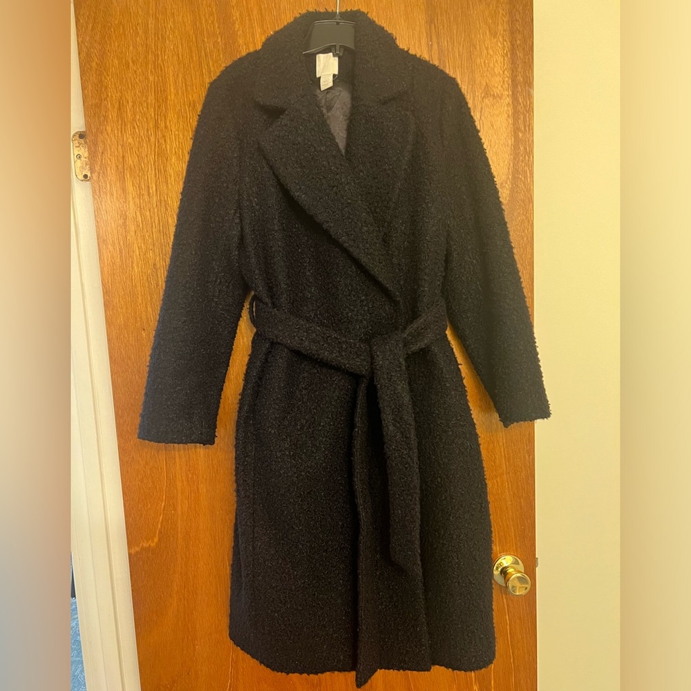 HM black belted coat ; size 12